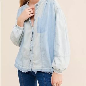 RARE FREE people set sail denim top